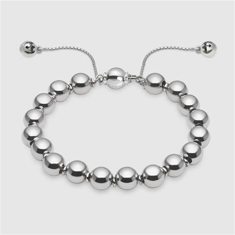 gucci men's silver bracelet|gucci sterling silver boule bracelet.